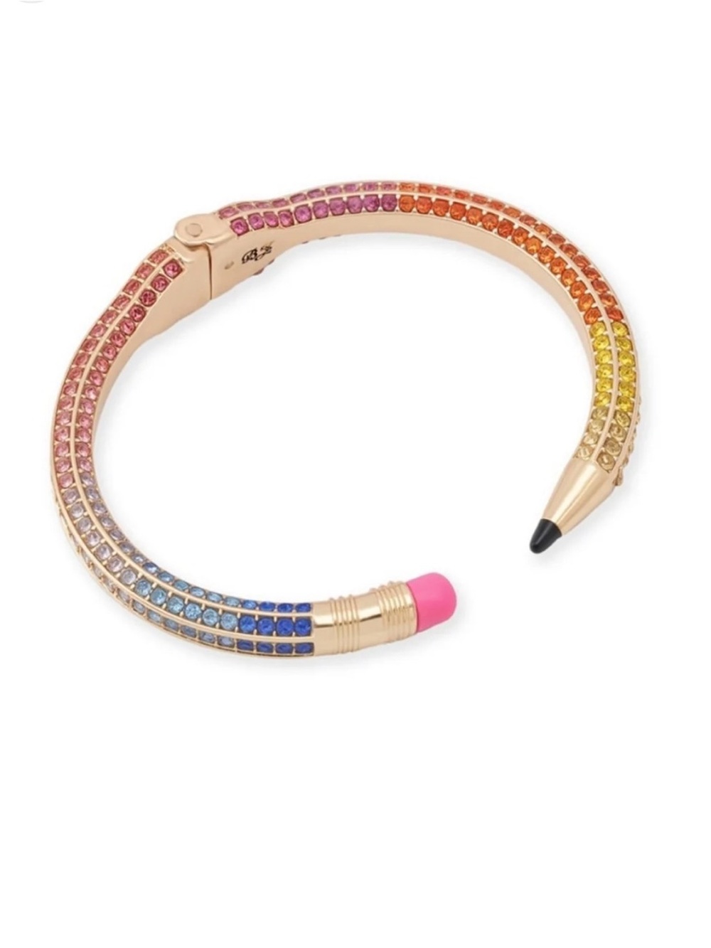 Betsey Johnson Rainbow Bracelet Bangle Pencil Rhinestones NWT